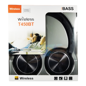 Casti wireless T450BT pure BASS Hi-Res AUDIO, negru